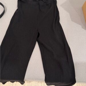 Reformation Black Ribbed Casual Pants